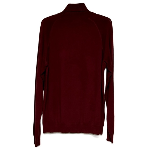 Kenneth Cole Mens Knit Turtleneck Sweater Raglan Sleeves Maroon Red Large - Picture 5 of 15